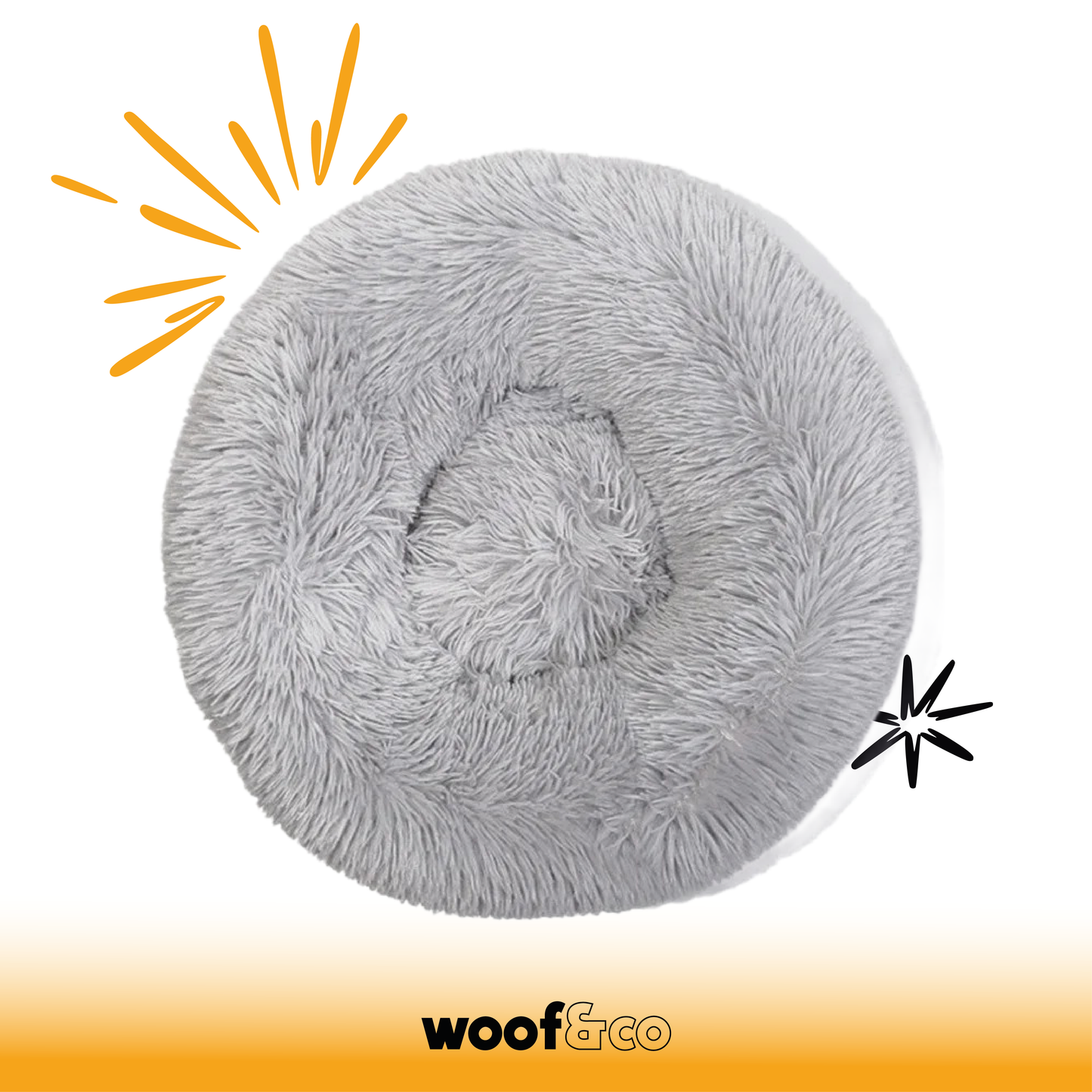 Coussin pour chien et chat gris moelleux en mousse à mémoire de forme