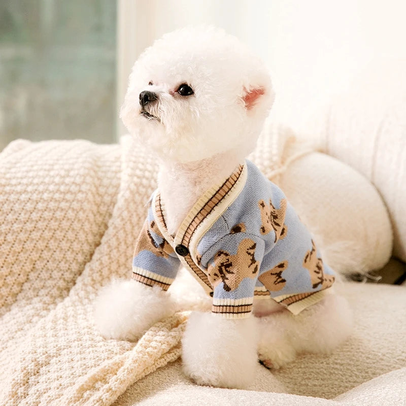 cardigan a motif en laine pour chiens