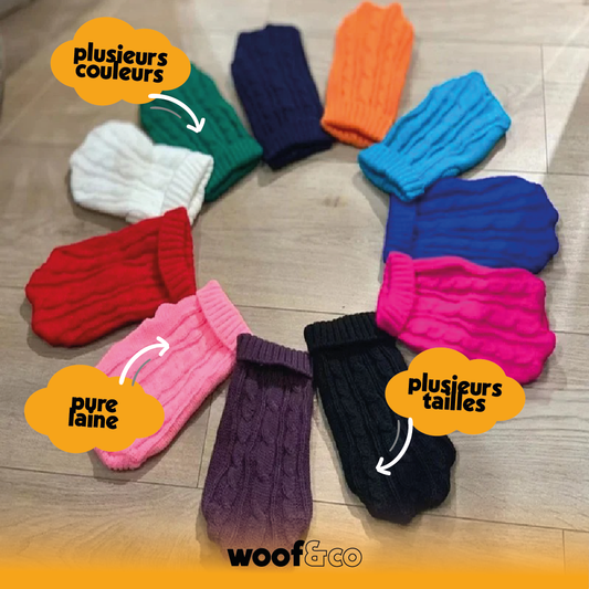 pull col roulé pour chiens 