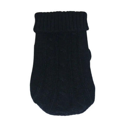 pull col roule en laine noire pour chien