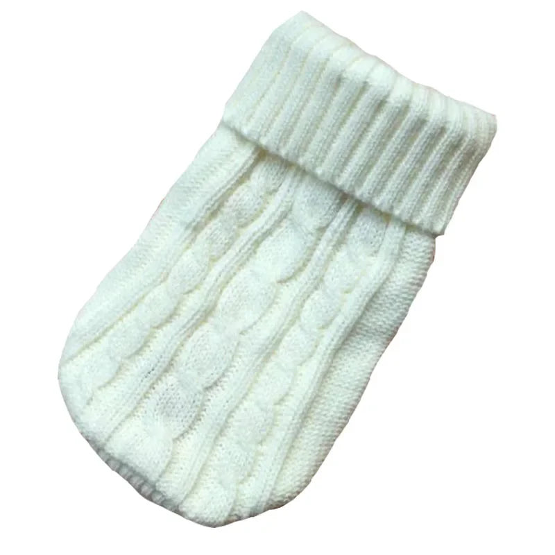 pull col roule en laine pour chien bleu